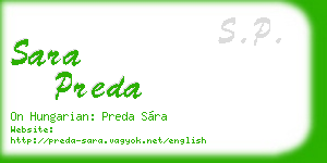 sara preda business card